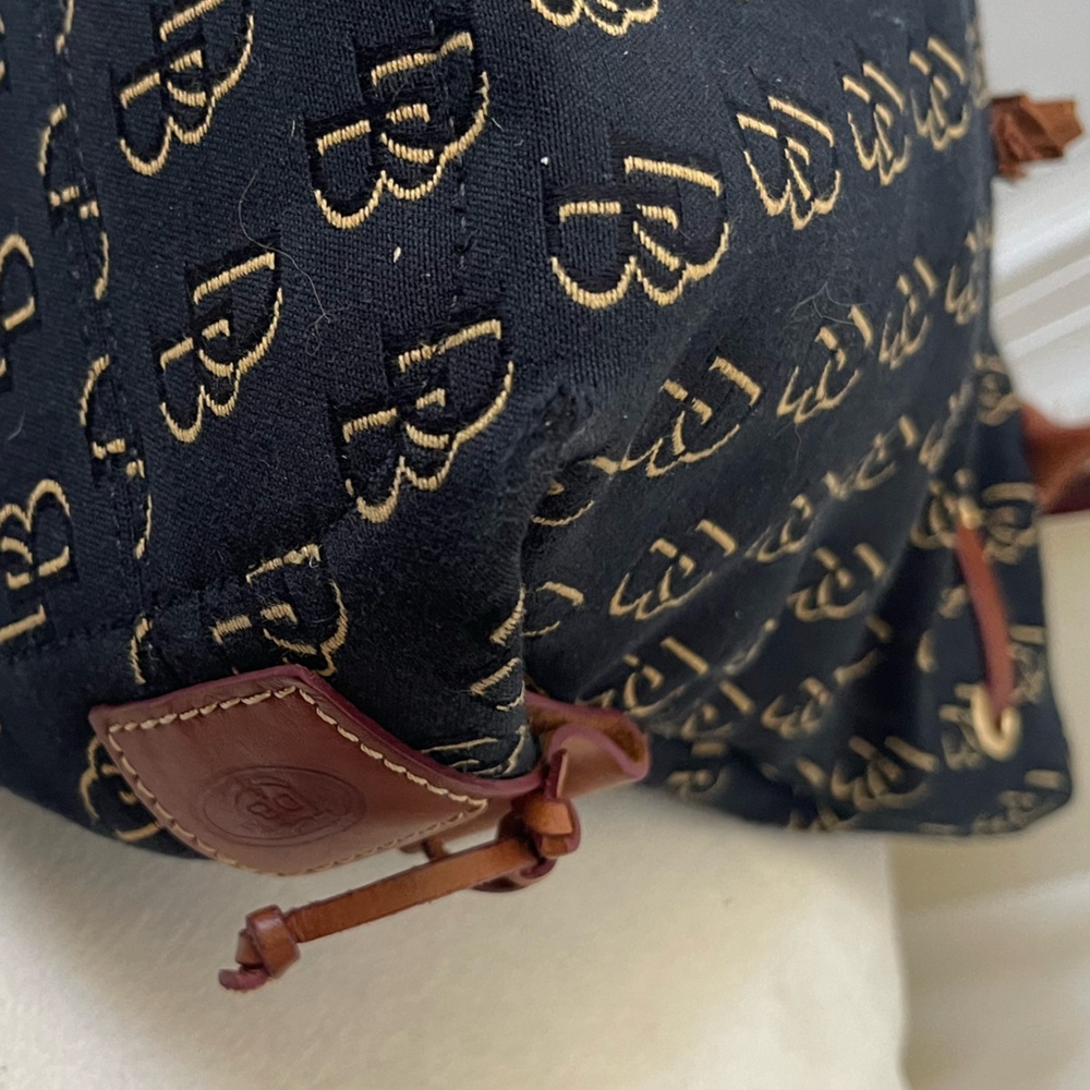 Dooney & Bourke Blue Monogram Tote with Brown Leather Trim - Picture 11 of 13